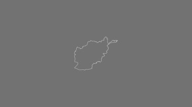 Afganistan haritası - sağlam. Bölgeler. Gri Tonlama.