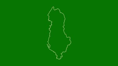 Arnavutluk haritası - çizgi film. Bölgeler. Uydu.