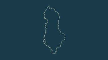 Arnavutluk haritası - çizgi film. Bölgeler. Fiziksel.