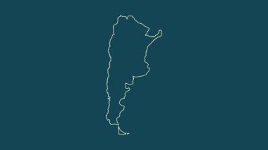 Arjantin haritası - çizgi film. Bölgeler. Uydu.