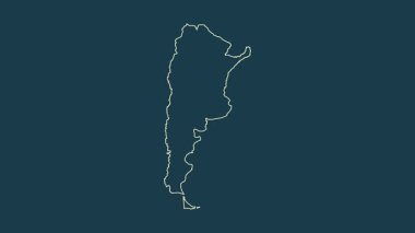 Arjantin haritası - çizgi film. Bölgeler. Fiziksel.