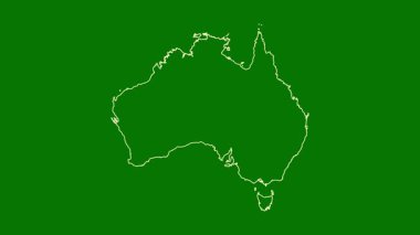 Avustralya haritası - çizgi film. Bölgeler. Uydu.