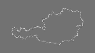 Avusturya haritası - çizgi film. Bölgeler. Gri Tonlama.