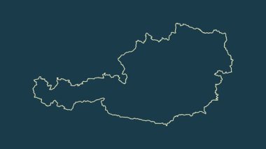 Avusturya haritası - çizgi film. Bölgeler. Fiziksel.