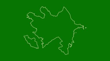 Azerbaycan haritası - çizgi film. Bölgeler. Uydu.
