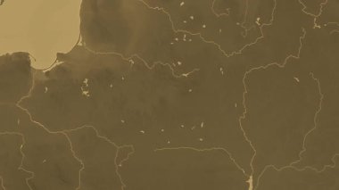 Belarus haritası - sür. Bölgeler. Sepya.