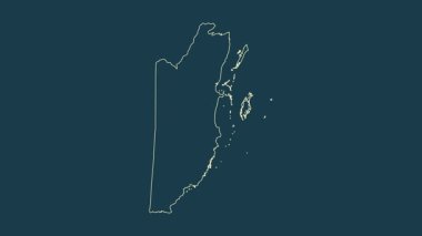 Belize haritası - çizgi film. Bölgeler. Fiziksel.