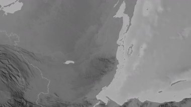 Belize haritası - sür. Bölgeler. Gri Tonlama.