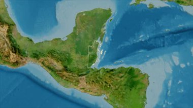 Belize haritası - özüt. Bölgeler. Uydu.