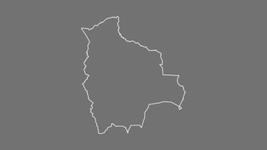 Bolivya haritası - çizgi film. Bölgeler. Gri Tonlama.
