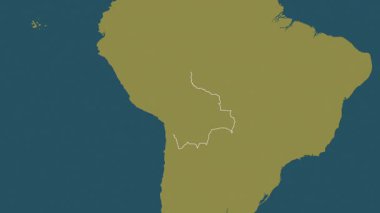 Bolivya haritası - süzül. Bölgeler. Desen.