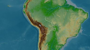 Bolivya haritası - süzül. Bölgeler. Fiziksel.