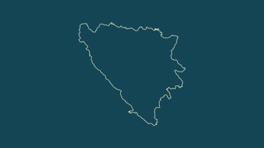 Bosna-Hersek haritası - karikatür. Bölgeler. Uydu.