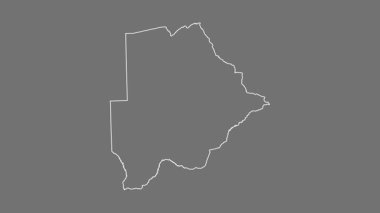 Botswana haritası - çizgi film. Bölgeler. Gri Tonlama.