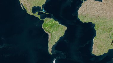 Brezilya haritası - yakınlaştır. Bölgeler. Uydu.