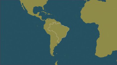 Brezilya haritası - yakınlaştır. Bölgeler. Desen.