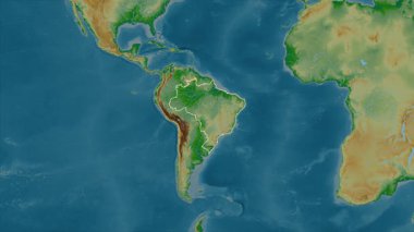 Brezilya haritası - yakınlaştır. Bölgeler. Fiziksel.