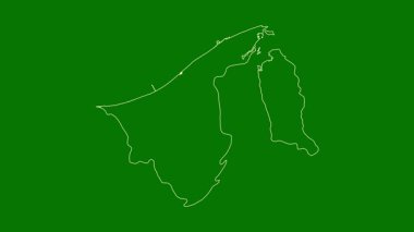 Brunei haritası - çizgi film. Bölgeler. Uydu.