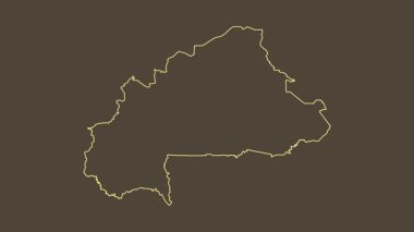 Burkina Faso haritası - çizgi film. Bölgeler. Sepya.