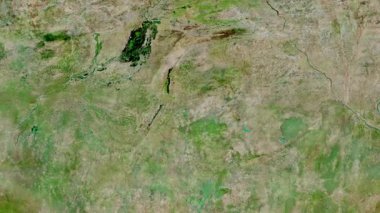 Burkina Faso haritası - sür. Bölgeler. Uydu.