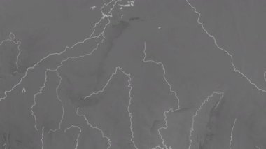 Burkina Faso haritası - sür. Bölgeler. Gri Tonlama.