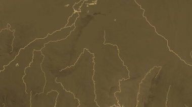 Burkina Faso haritası - sür. Bölgeler. Sepya.