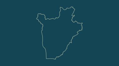 Burundi haritası - çizgi film. Bölgeler. Uydu.