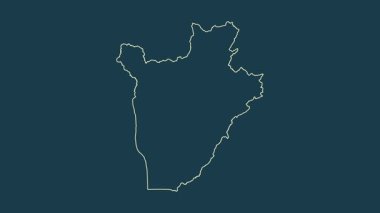 Burundi haritası - çizgi film. Bölgeler. Fiziksel.