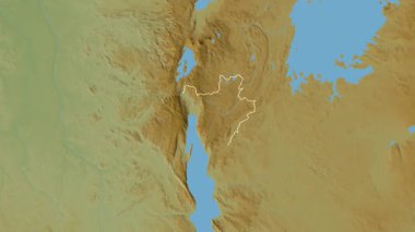 Burundi haritası - süzül. Bölgeler. Fiziksel.