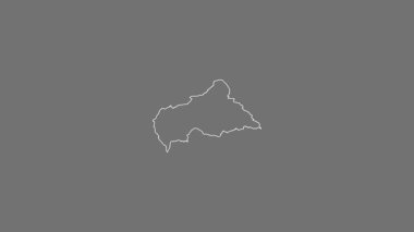 Orta Afrika Cumhuriyeti haritası - sağlam. Bölgeler. Gri Tonlama.