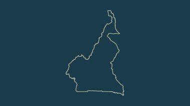 Kamerun haritası - çizgi film. Bölgeler. Fiziksel.