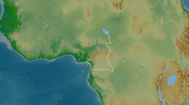 Kamerun haritası - süzül. Bölgeler. Fiziksel.