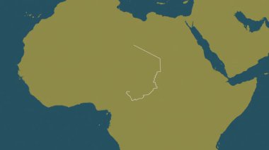 Çad haritası - süzül. Bölgeler. Desen.