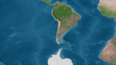 Şili haritası - özet. Bölgeler. Uydu.