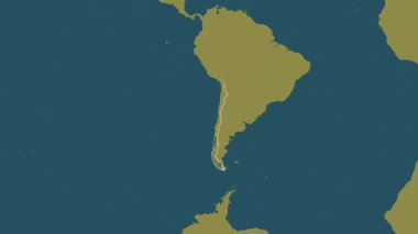 Şili haritası - süzül. Bölgeler. Desen.