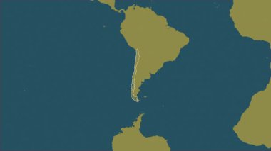 Şili haritası - yakınlaştır. Bölgeler. Desen.