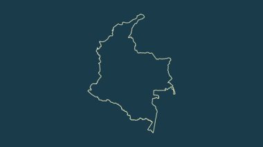 Kolombiya haritası - çizgi film. Bölgeler. Fiziksel.