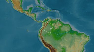 Kolombiya haritası. Bölgeler. Fiziksel.