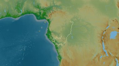 Kongo Cumhuriyeti haritası - süzül. Bölgeler. Fiziksel.