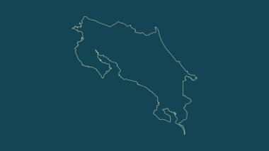 Kosta Rika haritası - çizgi film. Bölgeler. Uydu.