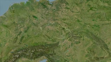 Çek Cumhuriyeti haritası - yakınlaştır. Bölgeler. Uydu.