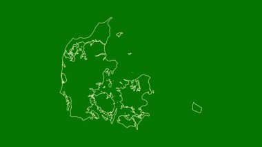 Danimarka haritası - çizgi film. Bölgeler. Uydu.