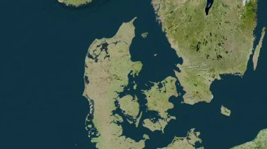 Danimarka haritası - sür. Bölgeler. Uydu.