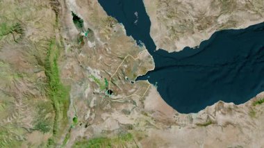 Cibuti haritası - yakınlaştır. Bölgeler. Uydu.