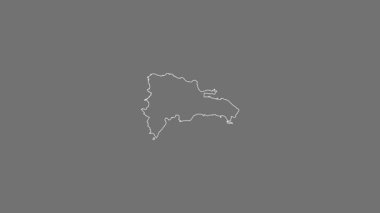 Dominik Cumhuriyeti haritası - sağlam. Bölgeler. Gri Tonlama.