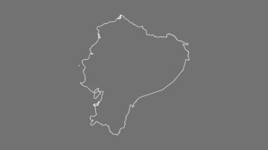 Ekvador haritası - çizgi film. Bölgeler. Gri Tonlama.