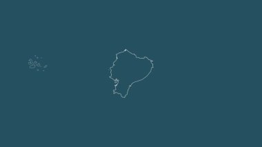 Ekvador haritası - sağlam. Bölgeler. Desen.