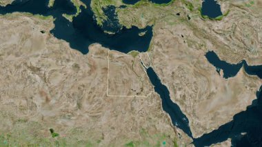 Mısır haritası - özüt. Bölgeler. Uydu.