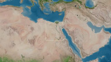 Mısır haritası - özüt. Bölgeler. Uydu.