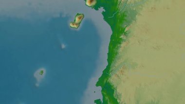 Ekvator Ginesi haritası - sür. Bölgeler. Fiziksel.